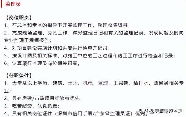 监理招聘网最新招聘信息汇总